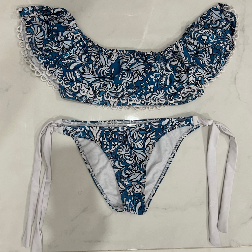 Tempt Me Floral Off-Shoulder Bikini Set